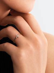 Pandora Era Lab-Grown Diamond Trio Ring - 0.07 ct TW, 14k gold