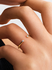 Pandora Era Bezel Lab-Grown Diamond Open Ring - 0.07 ct TW, 14k gold