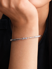 FINAL SALE - Pandora Infinite Sterling Silver Double-Facing Lab-grown Diamond Bangle - 0.30 ct TW, Sterling silver