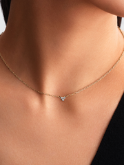 Pandora Era Lab-Grown Diamond Cluster Paperclip Chain Necklace - 0.10 ct TW, 14k gold