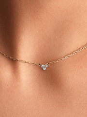 Pandora Era Lab-Grown Diamond Cluster Paperclip Chain Necklace - 0.10 ct TW, 14k gold