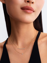 Pandora Era 14k Gold Lab-grown Diamond Pavé Bar Necklace - 0.26 ct TW, 14k gold