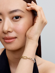 Link Chain Bracelet - Sterling silver, 14k gold plating