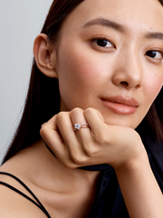 Double Band Heart Ring - 14k rose gold plating