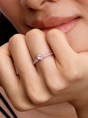 Pink Chakra Heart Ring - Sterling silver