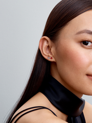 FINAL SALE - Arrow & Murano Glass Heart Stud Earrings - Sterling silver