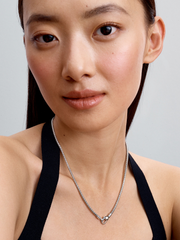 Studded Clasp & Chain Necklace - Sterling silver