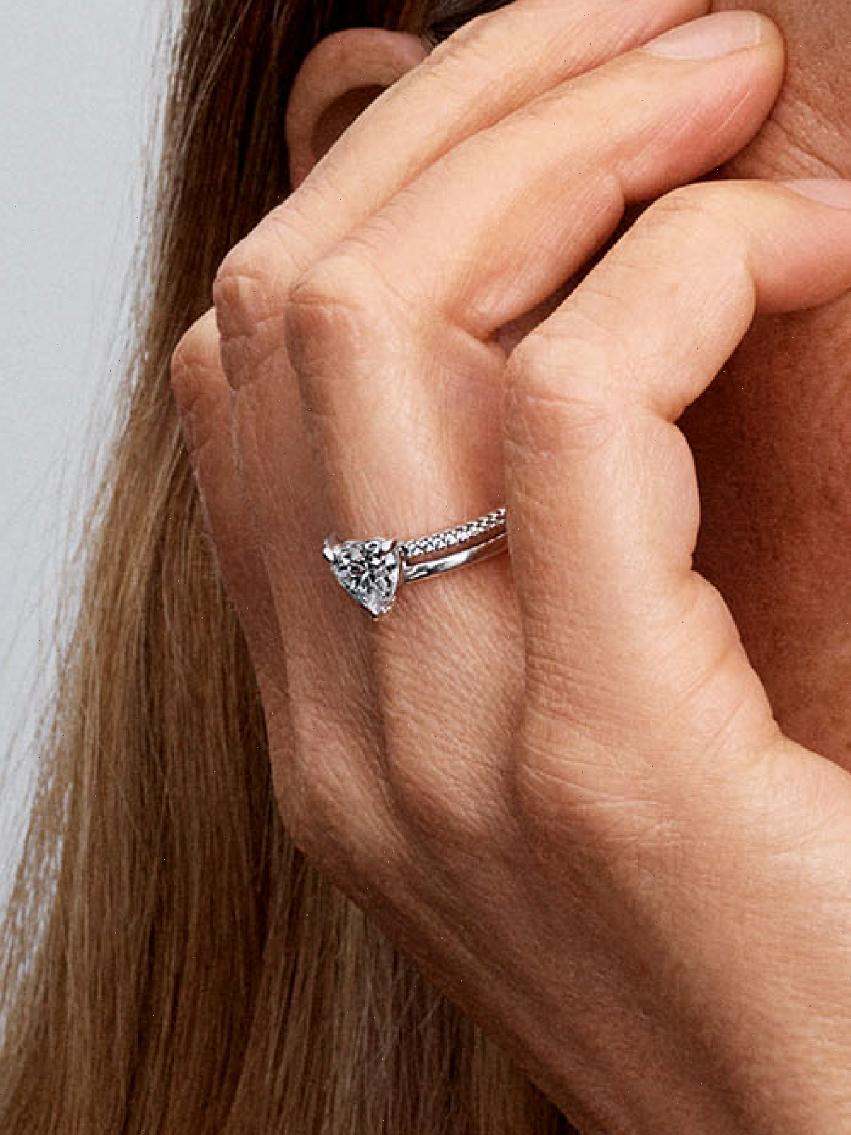 Double Band Heart Ring - Sterling silver