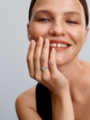 Wavy Pavé Heart Ring - Sterling silver