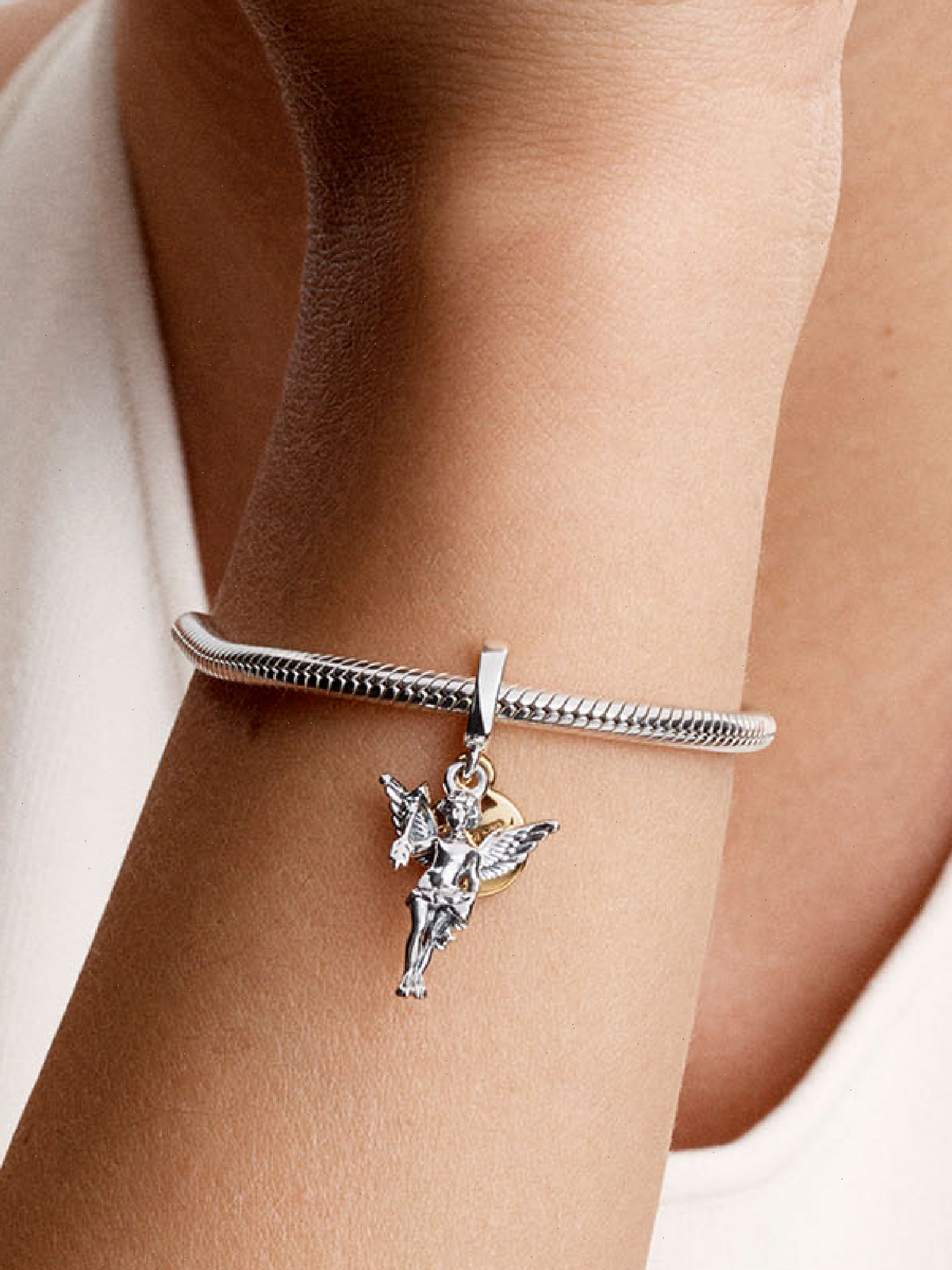 FINAL SALE - Cupid Dangle Charm - Sterling silver, 14k gold plating