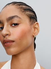 FINAL SALE - Triple Heart Hoop Earrings - 14k gold plating