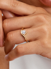 Wavy Heart Ring - 14k gold plating