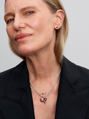 FINAL SALE - Arrow & Murano Glass Heart Stud Earrings - Sterling silver