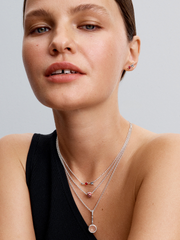 FINAL SALE - Arrow & Murano Glass Heart Necklace - Sterling silver