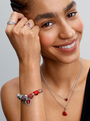 Rose Heart Charm - Sterling silver