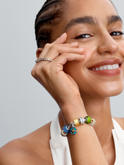 FINAL SALE - Golden Mini Murano Glass Charm - Sterling silver