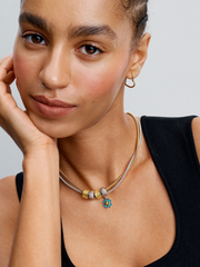 Studded Clasp & Chain Necklace - Sterling silver