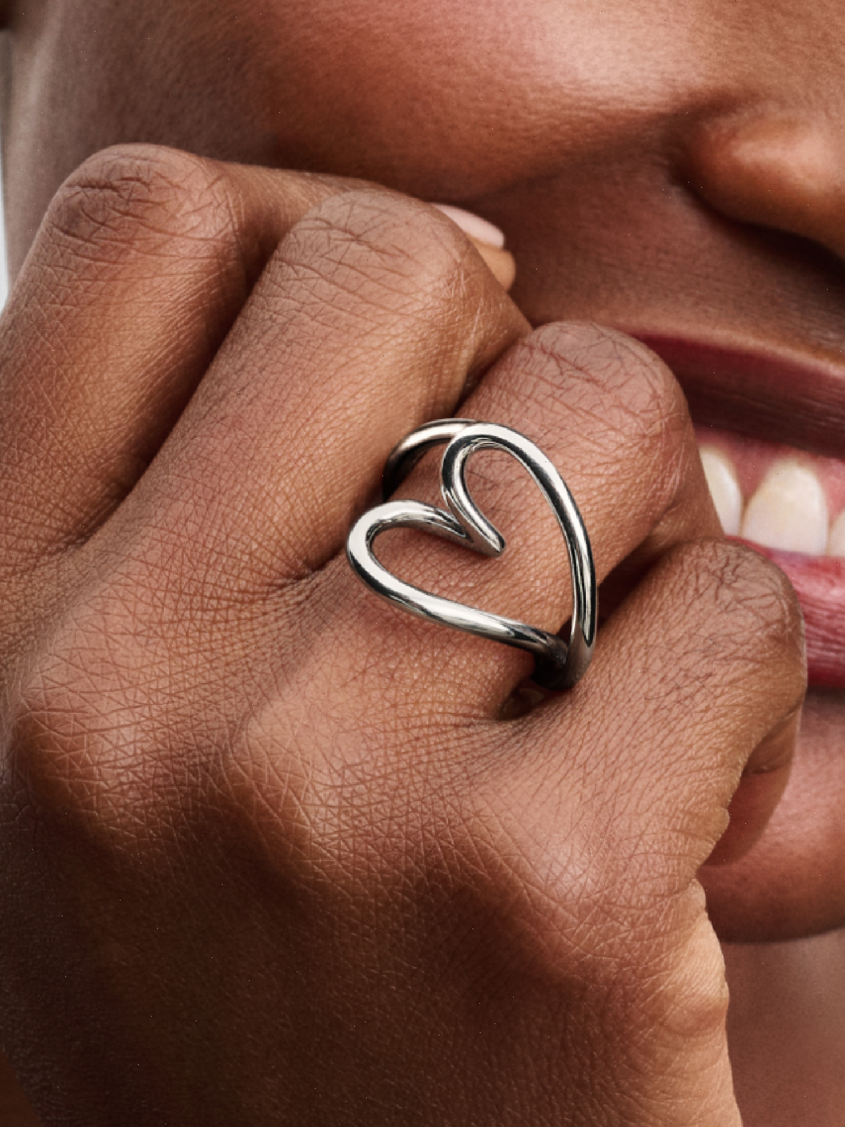 Organically Shaped Heart Ring - Sterling silver