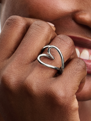 Organically Shaped Heart Ring - Sterling silver
