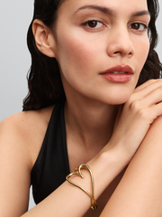 Organically Shaped Heart Bangle - 14k gold plating