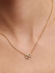 Sparkling Infinity Heart Collier Necklace - 14k gold plating