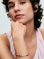 FINAL SALE - Pandora Moments Encircled Clasp Bangle - 14k rose gold plating