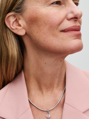 Mom Opalescent Heart Dangle Charm - Sterling silver