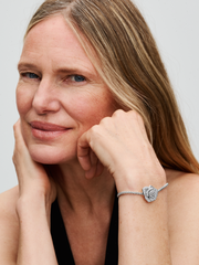 FINAL SALE - Sparkling Rose in Bloom Oversized Charm - Sterling silver