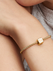 Sparkling Dice Charm - 14k gold plating