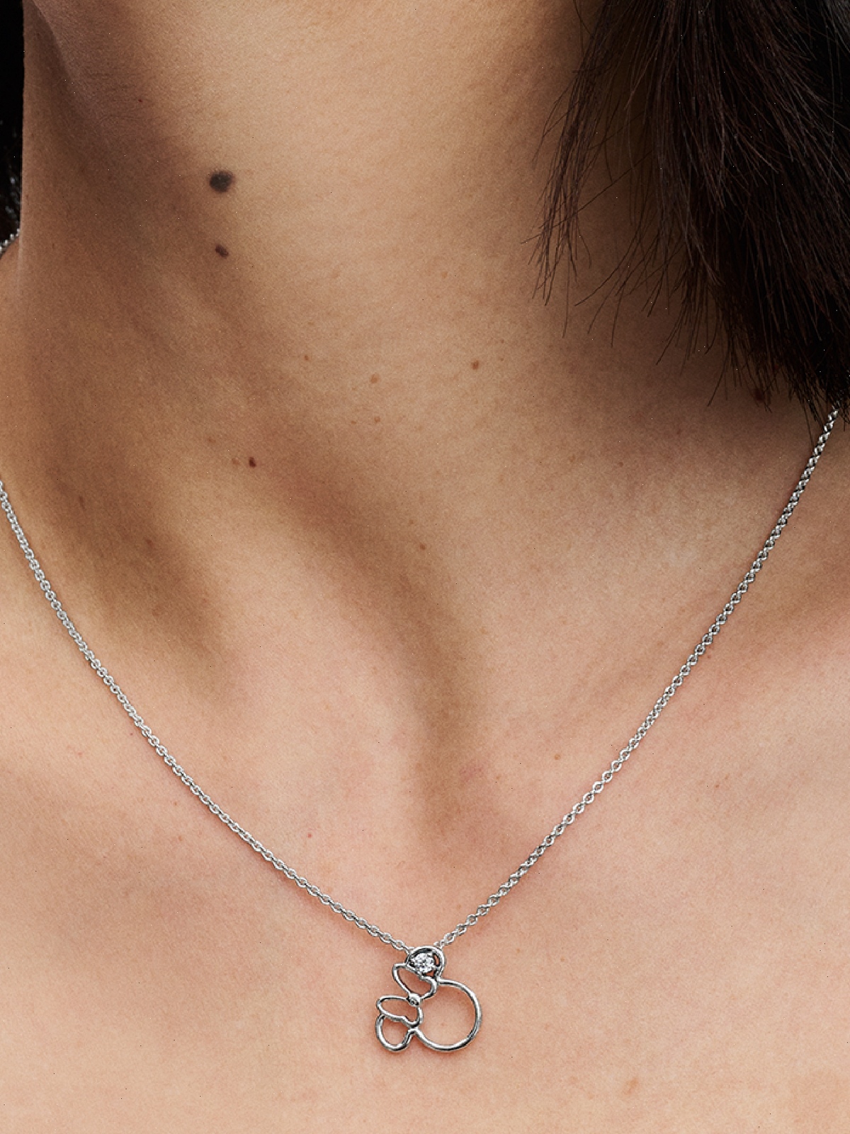 FINAL SALE - Disney Minnie Mouse Silhouette Collier Necklace - Sterling silver