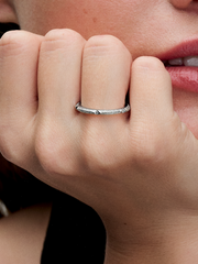 FINAL SALE - Texture & Stones Ring - Sterling silver