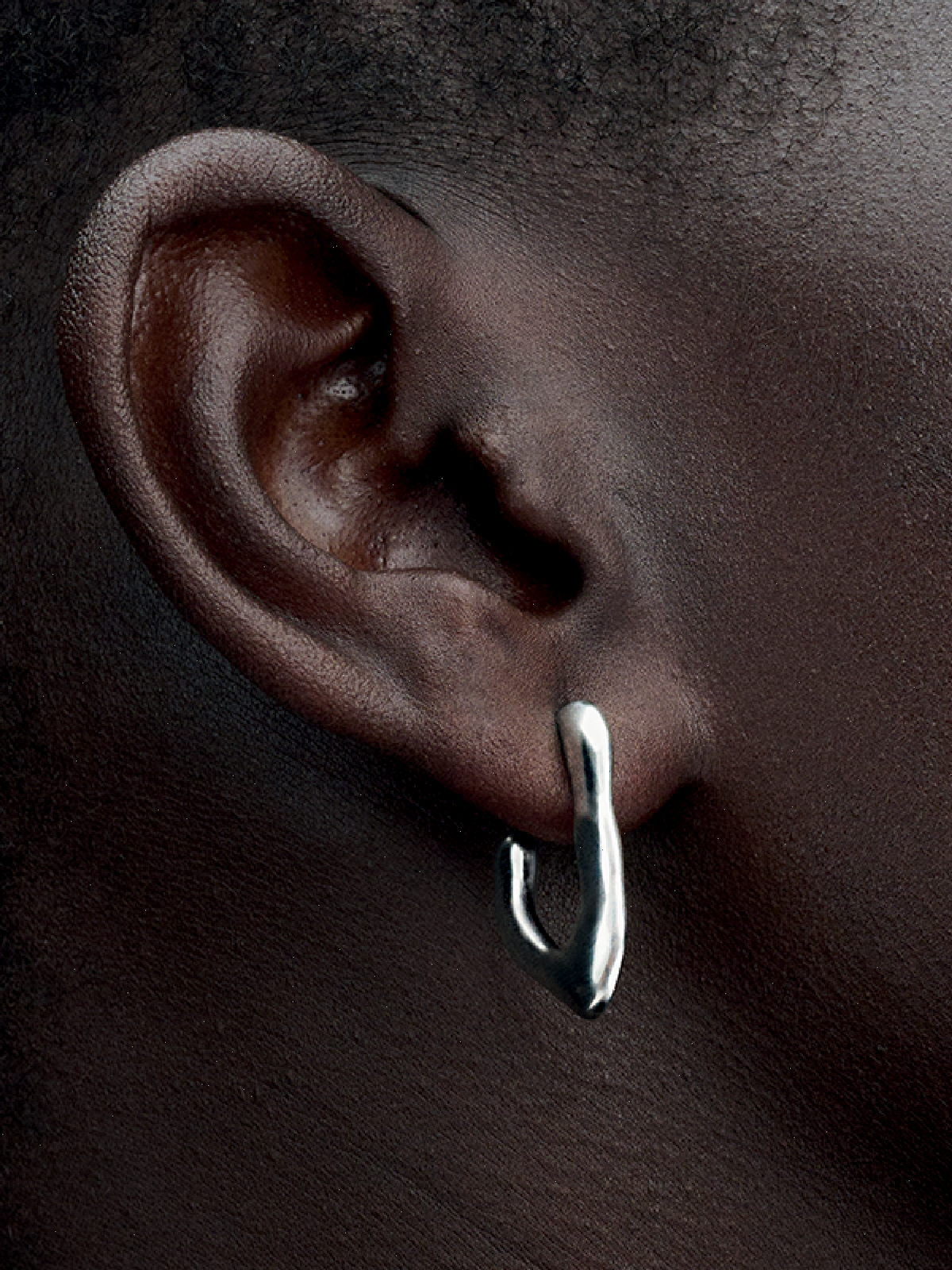 FINAL SALE - Organically V-shaped Open Hoop Earrings - Sterling silver