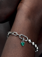 Pandora ME Green Chakra Heart Mini Dangle Charm - Sterling silver