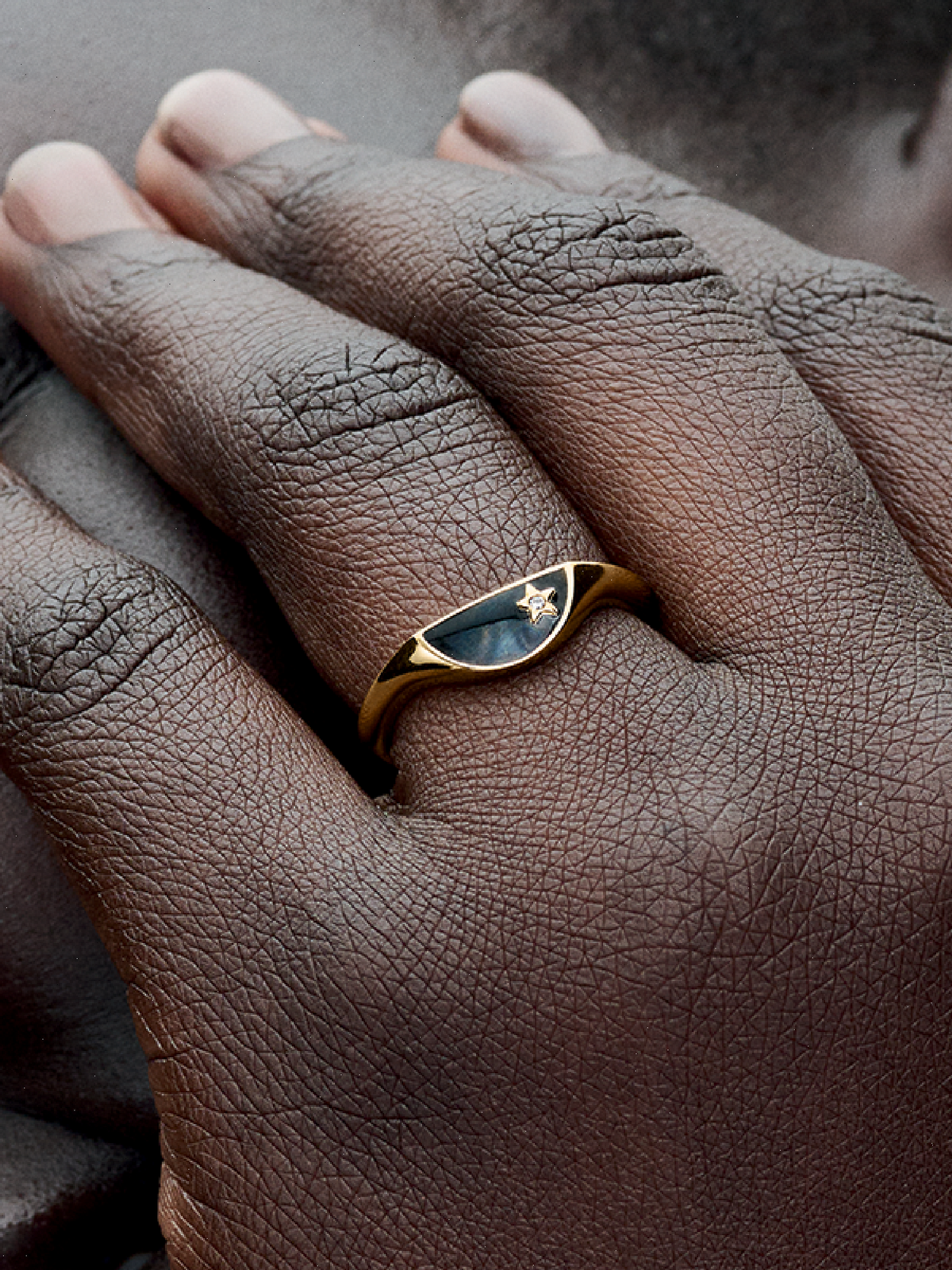 Pandora ME Halved Enamel Signet Ring - 14k gold plating