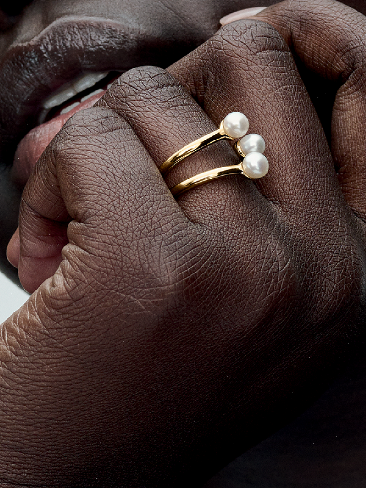 FINAL SALE - Treated Freshwater Cultured Pearl Open Ring - 14k gold plating