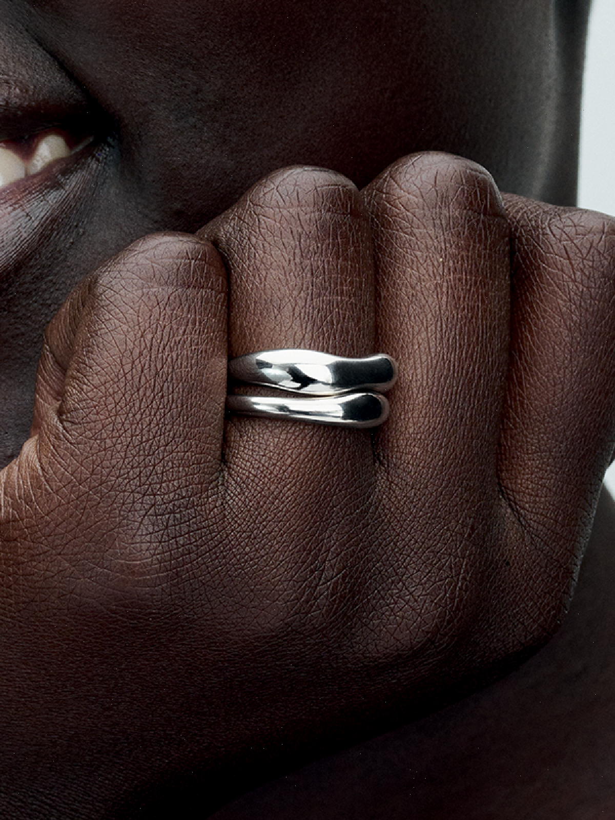 Organically Shaped Stacking Rings - Sterling silver