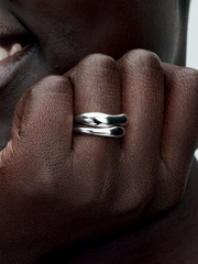 Organically Shaped Stacking Rings - Sterling silver