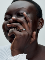 Organically Shaped Infinity Ring - Sterling silver