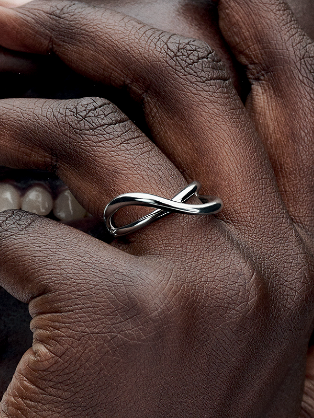Organically Shaped Infinity Ring - Sterling silver