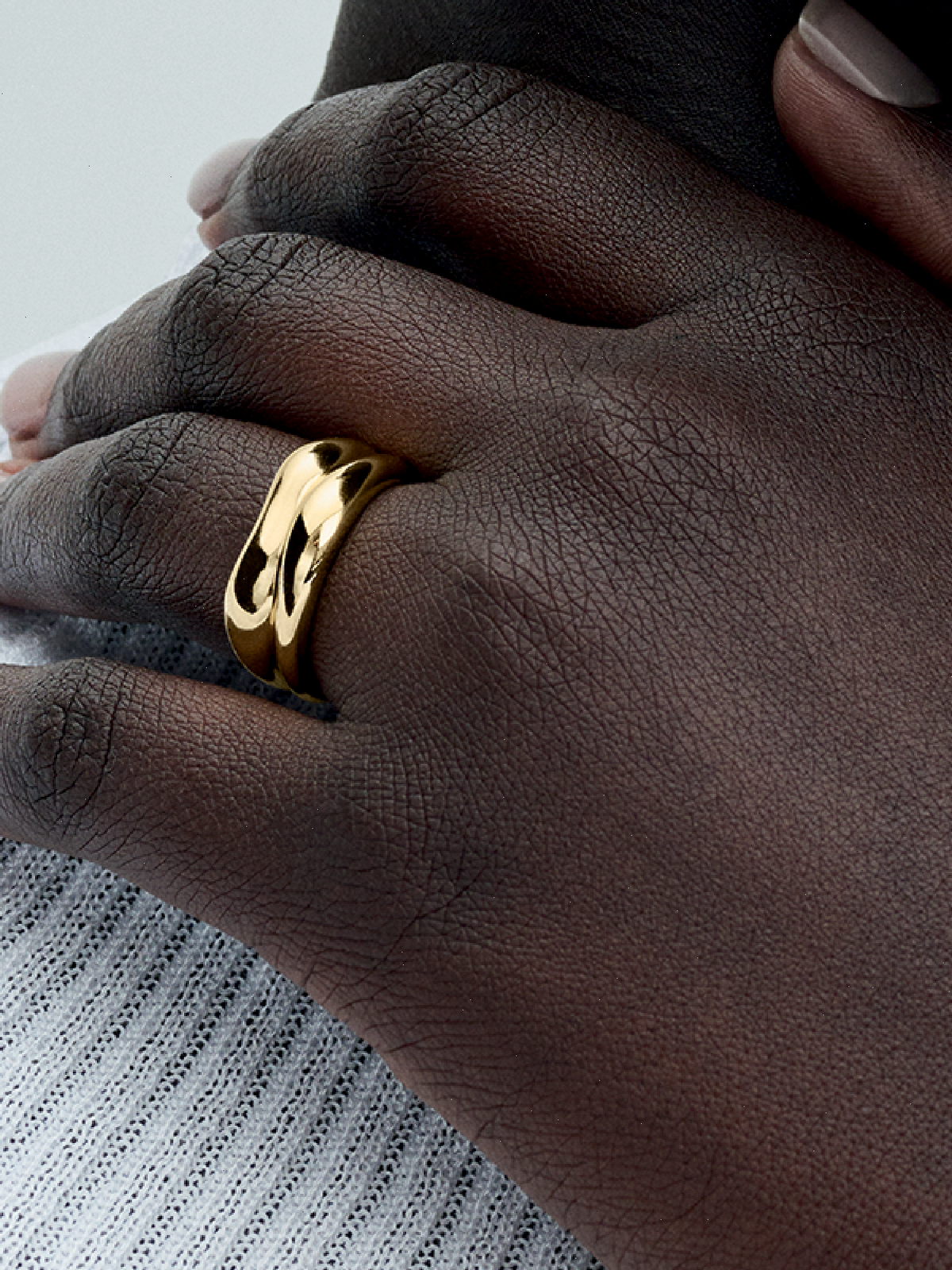 Organically Shaped Stacking Rings - 14k gold plating