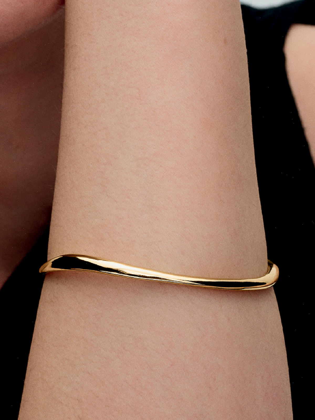 Organically Shaped Bangle - 14k gold plating