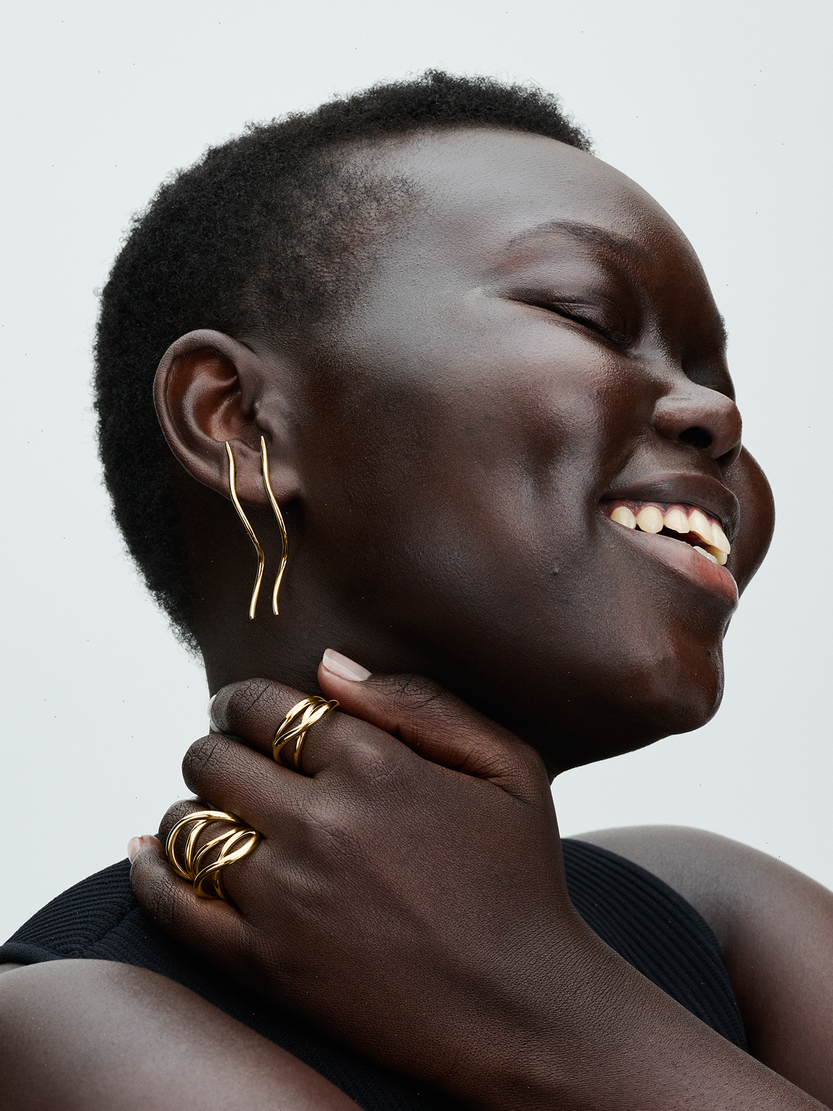 FINAL SALE - Organically Shaped Wire Stud Earrings - 14k gold plating