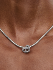 FINAL SALE - Pavé Infinity Knot Heart Charm - Sterling silver