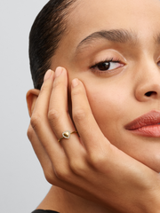 Engravable Heart Halo Ring - 14k gold plating