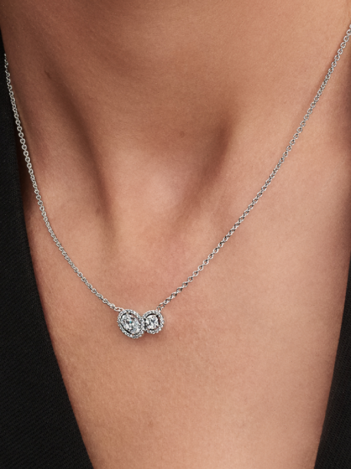 FINAL SALE - Embracing Halo Necklace - Sterling silver