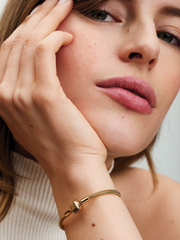 Barrel Clasp Snake Chain Bracelet - 14k gold plating