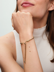 Studded Chain Slider Bracelet - 14k gold plating