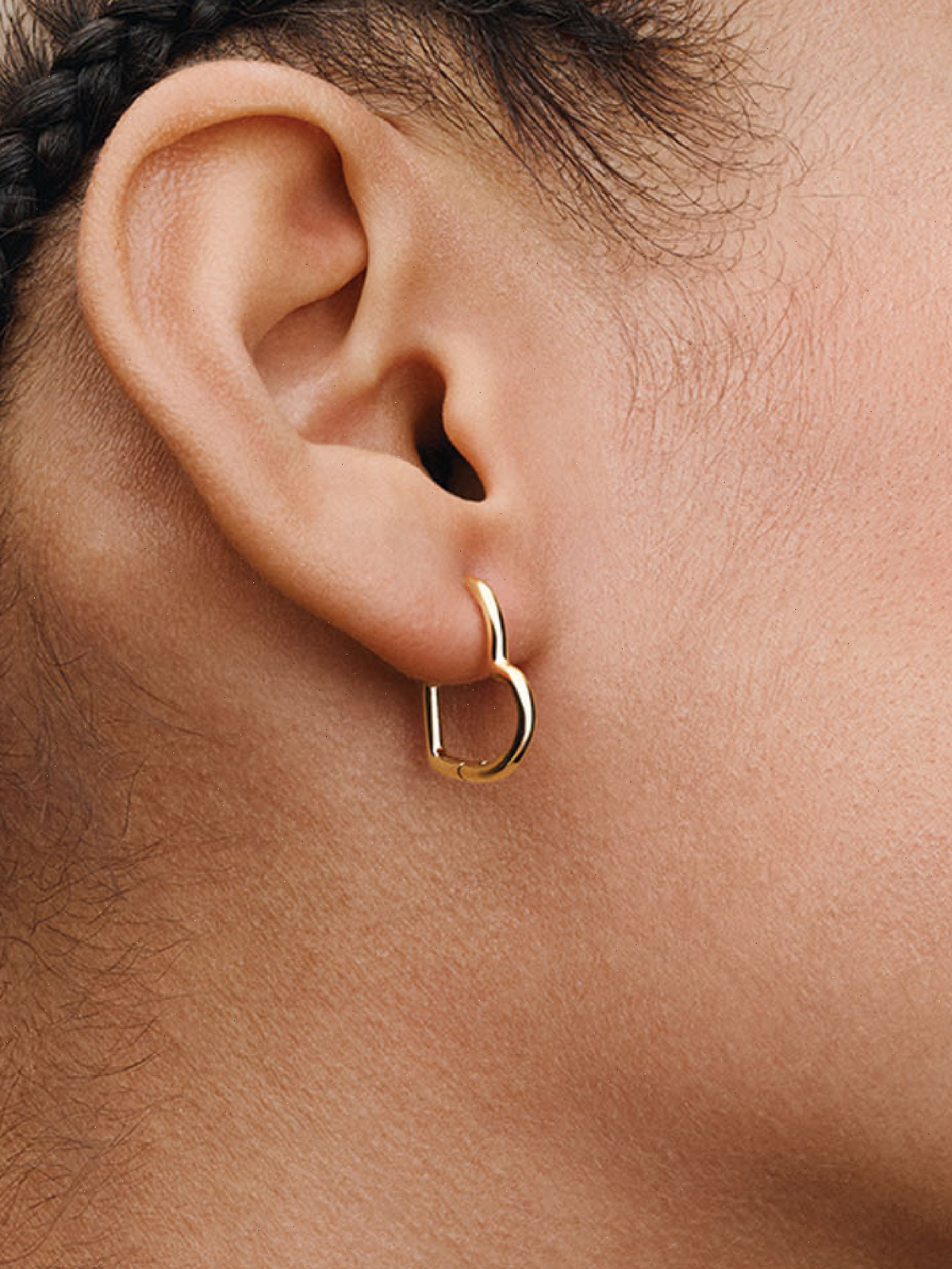 Asymmetrical Heart Hoop Earrings - 14k gold plating