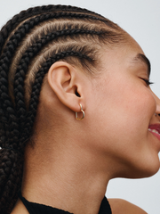 Asymmetrical Heart Hoop Earrings - 14k gold plating