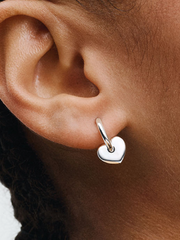 Heart Open Hoop Earrings - Sterling silver